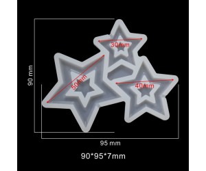 Üçlü Yıldız Lolipop Şekerleme Çikolata Pasta Silikon Kalıbı GT1500 Üçlü Yıldız Lolipop Şekerleme Çikolata Pasta Silikon Kalıbı GT1500