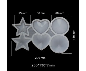 Yıldız Kalp Daire Lolipop Şekerleme Çikolata Pasta Silikon Kalıbı GT1499 Yıldız Kalp Daire Lolipop Şekerleme Çikolata Pasta Silikon Kalıbı GT1499