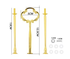 Epoksi Kek Standı Kulp Oymalı Model Gold M003