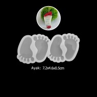 Epoksi Çoklu Bebek Ayak İzi Silikon Kalıbı EM225