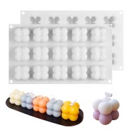 Bubble Mum Silikon Kalıbı 3D Mini Çoklu Bubble Kalıbı Bakeware 15 li