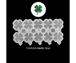 Epoksi Çoklu Yonca Anahtarlık Silikon Kalıbı EM240