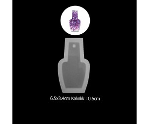 Epoksi Oje Şişesi Anahtarlık Silikon Kalıbı EM243