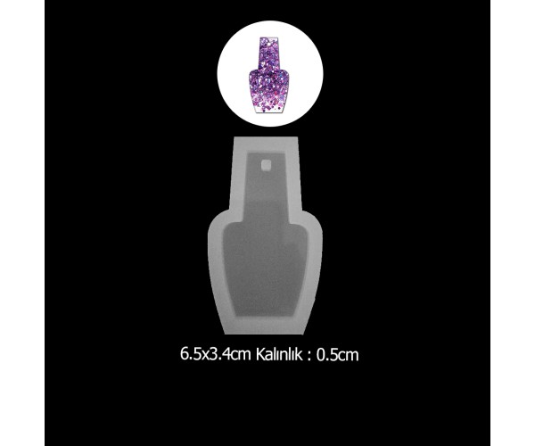 Epoksi Oje Şişesi Anahtarlık Silikon Kalıbı EM243
