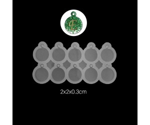Epoksi Yuvarlak Daire  Kulplu Kolye Silikon Kalıbı 2x2x0.3cm EM256
