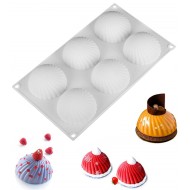 Kek Pasta Pişirme Çikolata Şeker Fondan Top Küre Dalgalı Silikon Kalıbı 6 lı GT102