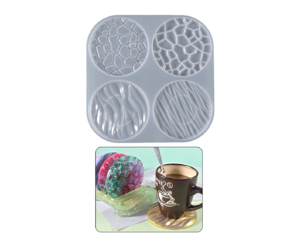 Epoksi Çoklu Desenli Bardak Altlığı Silikon Kalıbı