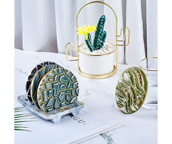 Epoksi Çoklu Desenli Bardak Altlığı Silikon Kalıbı