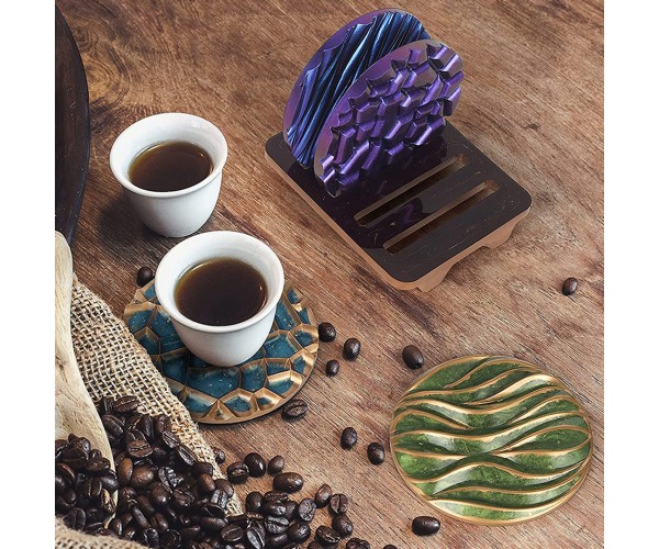 Epoksi Çoklu Desenli Bardak Altlığı Silikon Kalıbı