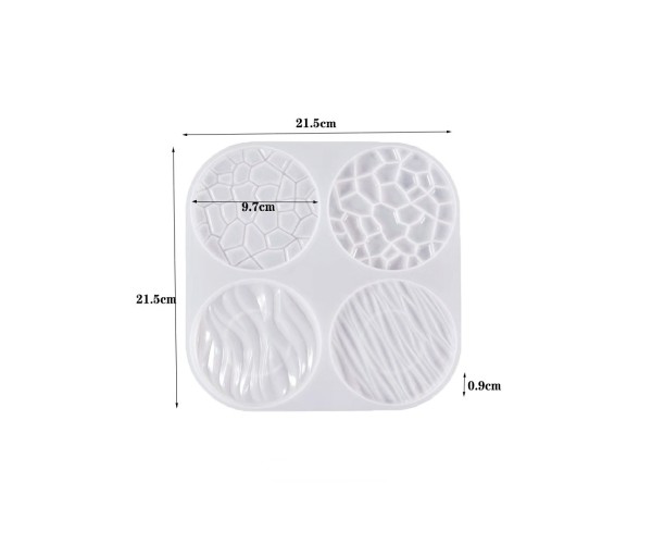 Epoksi Çoklu Desenli Bardak Altlığı Silikon Kalıbı
