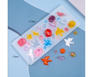 Epoksi Çoklu Kuş ve Şekiller Kalıbı Epoksi Çoklu Kuş ve Şekiller Kalıbı