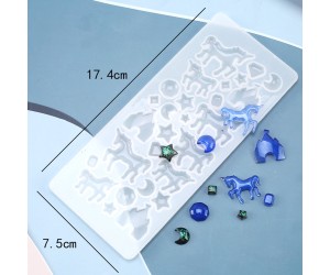 Epoksi Çoklu Unicorn ve Şekiller Kalıbı Epoksi Çoklu Unicorn ve Şekiller Kalıbı