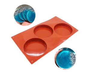 Epoksi Çoklu Yuvarlak Bardak Altı Silikon Kalıbı Silindir Kek Kalıbı Pişirme Silikon Kalıbı GT414