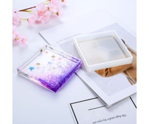 Epoksi Kare Tabak Bardak Saksı Altlığı Silikon Kalıbı 10cmx1.7cm