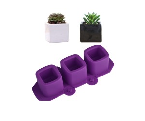 Epoksi Silikon Çoklu Kare Saksı ve Mumluk Kalemlik Kalıbı