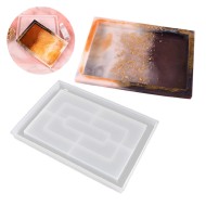 Epoksi Dikdörtgen Tabak Sunumluk Silikon Kalıbı