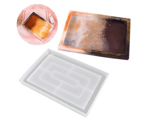 Epoksi Dikdörtgen Tabak Sunumluk Silikon Kalıbı