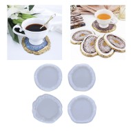 Epoksi Silikon Dörtlü Set Kristal Köşeli Bardak Altlığı Kalıbı (4-Parça)