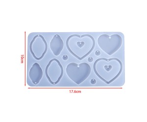 Epoksi Silikon İçi Boş Kalp Şekiller Küpe Anahtarlık Takı Kalıbı