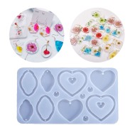 Epoksi Silikon İçi Boş Kalp Şekiller Küpe Anahtarlık Takı Kalıbı