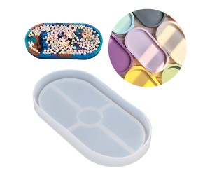 Epoksi Beton Oval Tabak Sunumluk Silikon Kalıbı