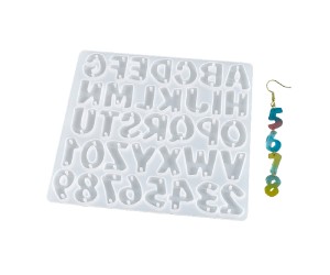 Epoksi Bileklik Küpe Harf Rakam Silikon Kalıbı GT-9342