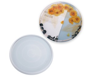 Epoksi Büyük Yuvarlak Bombeli Tepsi ve Sunumluk Silikon Kalıbı