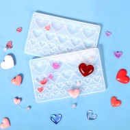 Epoksi Çoklu Kalp Anahtarlık Kolye Silikon Kalıbı GT-9372