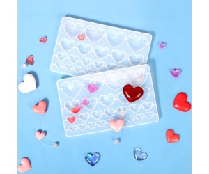 Epoksi Çoklu Kalp Anahtarlık Kolye Silikon Kalıbı GT-9372