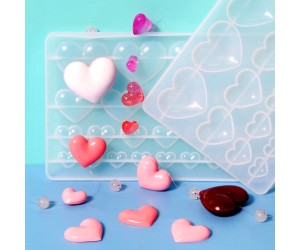 Epoksi Çoklu Kalp Anahtarlık Kolye Silikon Kalıbı GT-9372