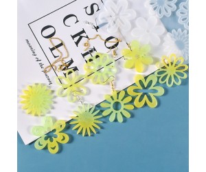 Epoksi Çoklu Papatya Çiçek Takı ve Anahtarlık Silikon Kalıbı Epoksi Çoklu Papatya Çiçek Takı ve Anahtarlık Silikon Kalıbı