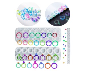 Epoksi Çoklu Yeni Yüzük Taşlı Silikon Kalıbı - 2 Parça