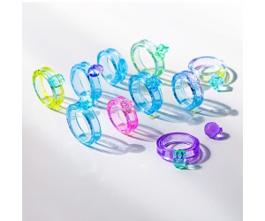 Epoksi Çoklu Yeni Yüzük Taşlı Silikon Kalıbı - 2 Parça Epoksi Çoklu Yeni Yüzük Taşlı Silikon Kalıbı - 2 Parça