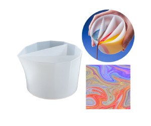 Epoksi Karışık Renk Karıştırma Döküm Kabı 3 Bölüm Silikon Kalıbı GT-9381