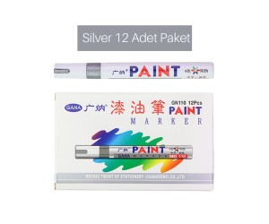 Epoksi Varak Kalem Paint Marker Silver Gümüş 12 li Paket