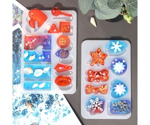 Epoksi Çoklu Kolye Anahtarlık Silikon Kalıbı Epoksi Çoklu Kolye Anahtarlık Silikon Kalıbı