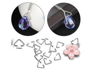 Epoksi Üçgen Anahtarlık Halkası Takı Üçgen Bağlantı Aparatı Gümüş - 100 Adet Epoksi Üçgen Anahtarlık Halkası Takı Üçgen Bağlantı Aparatı Gümüş - 100 Adet