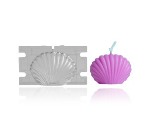 Poli Karbon Mum Kalıbı Mika Mum Kalıbı İstiridye Büyük Boy 9.2cmx7cm GT-6222