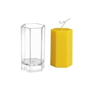 Poli Karbon Mum Kalıbı Mika Mum Kalıbı Altıgen Küçük Mum Kalıbı 7.5cmx4.5cm GT-6238