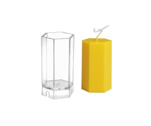 Poli Karbon Mum Kalıbı Mika Mum Kalıbı Altıgen Küçük Mum Kalıbı 7.5cmx4.5cm GT-6238