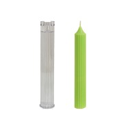 Poli Karbon Mum Kalıbı Mika Mum Kalıbı Çizgili Şamdanlık Mum Kalıbı 18cmx2.5cm GT-6267