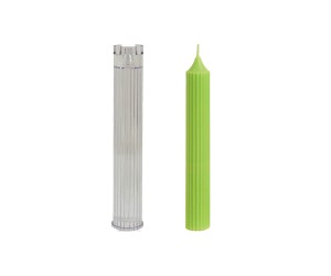 Poli Karbon Mum Kalıbı Mika Mum Kalıbı Çizgili Şamdanlık Mum Kalıbı 18cmx2.5cm GT-6267