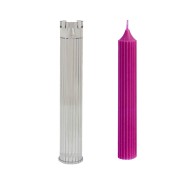 Poli Karbon Mum Kalıbı Mika Mum Kalıbı Çizgili Şamdanlık Mum Kalıbı 25cmx3.5cm GT-6266
