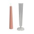 Poli Karbon Mum Kalıbı Mika Mum Kalıbı Çizgili Silindir Şamdanlık Mum Kalıbı 22.5cmx3.8cm GT-6254