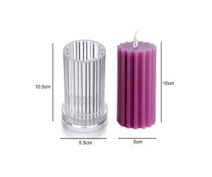 Poli Karbon Mum Kalıbı Mika Mum Kalıbı Kalın Dik Çizgili Silindir Mum Kalıbı 10cmx5cm GT-6219 Poli Karbon Mum Kalıbı Mika Mum Kalıbı Kalın Dik Çizgili Silindir Mum Kalıbı 10cmx5cm GT-6219
