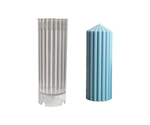 Poli Karbon Mum Kalıbı Mika Mum Kalıbı Silindir Çizgili Büyük Boy 22.2cmx8cm GT-6226