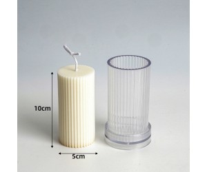 Poli Karbon Mum Kalıbı Mika Mum Kalıbı Silindir Dik Çizgili 10cmx5cm GT-6211 Poli Karbon Mum Kalıbı Mika Mum Kalıbı Silindir Dik Çizgili 10cmx5cm GT-6211