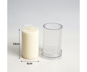 Poli Karbon Mum Kalıbı Mika Mum Kalıbı Silindir Dik Çizgili 10cmx6cm GT-6212 Poli Karbon Mum Kalıbı Mika Mum Kalıbı Silindir Dik Çizgili 10cmx6cm GT-6212