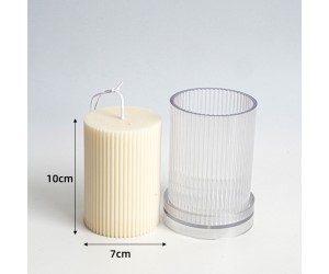 Poli Karbon Mum Kalıbı Mika Mum Kalıbı Silindir Dik Çizgili 10cmx7cm GT-6216 Poli Karbon Mum Kalıbı Mika Mum Kalıbı Silindir Dik Çizgili 10cmx7cm GT-6216