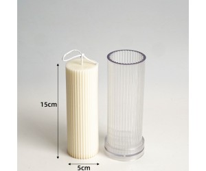 Poli Karbon Mum Kalıbı Mika Mum Kalıbı Silindir Dik Çizgili 15cmx5cm GT-9155 Poli Karbon Mum Kalıbı Mika Mum Kalıbı Silindir Dik Çizgili 15cmx5cm GT-9155